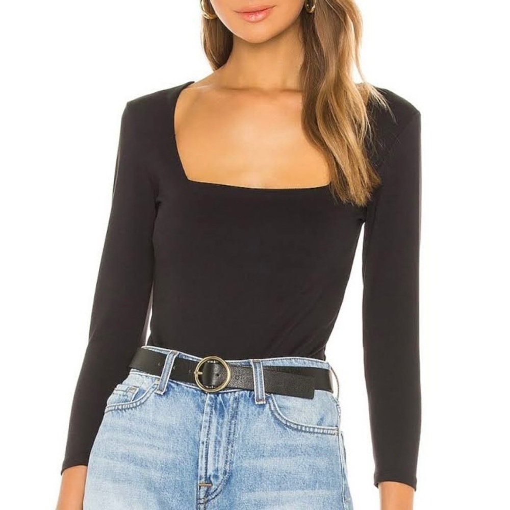 Free People Truth or Square Bodysuit,‎ Black
